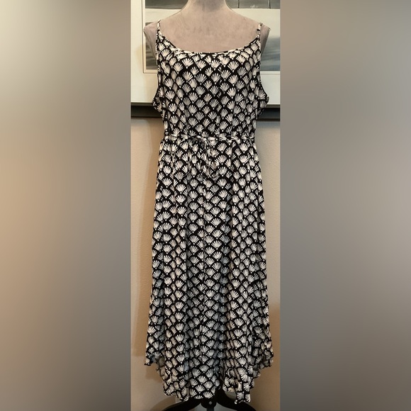 J. Crew Scalloped Maxi Dress With Detachable Belt Size 18 Super Fun For Summer! - Picture 1 of 5